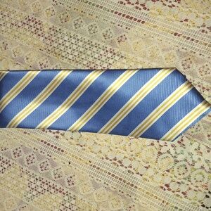 Brooks Brothers Blue and Yellow Silk Striped Tie